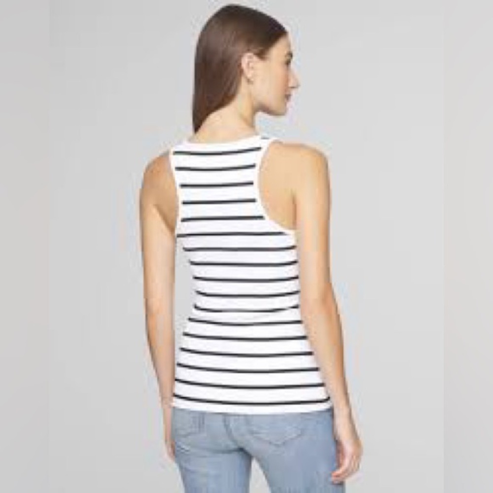 A new Day black and white striped tank top. Women size L